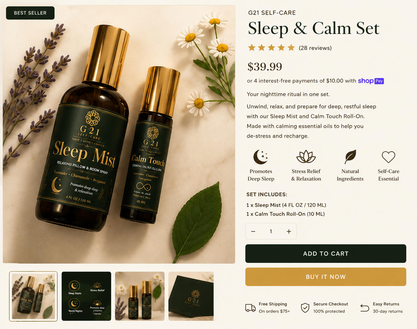 G21Self-Care Sleep & Calm set